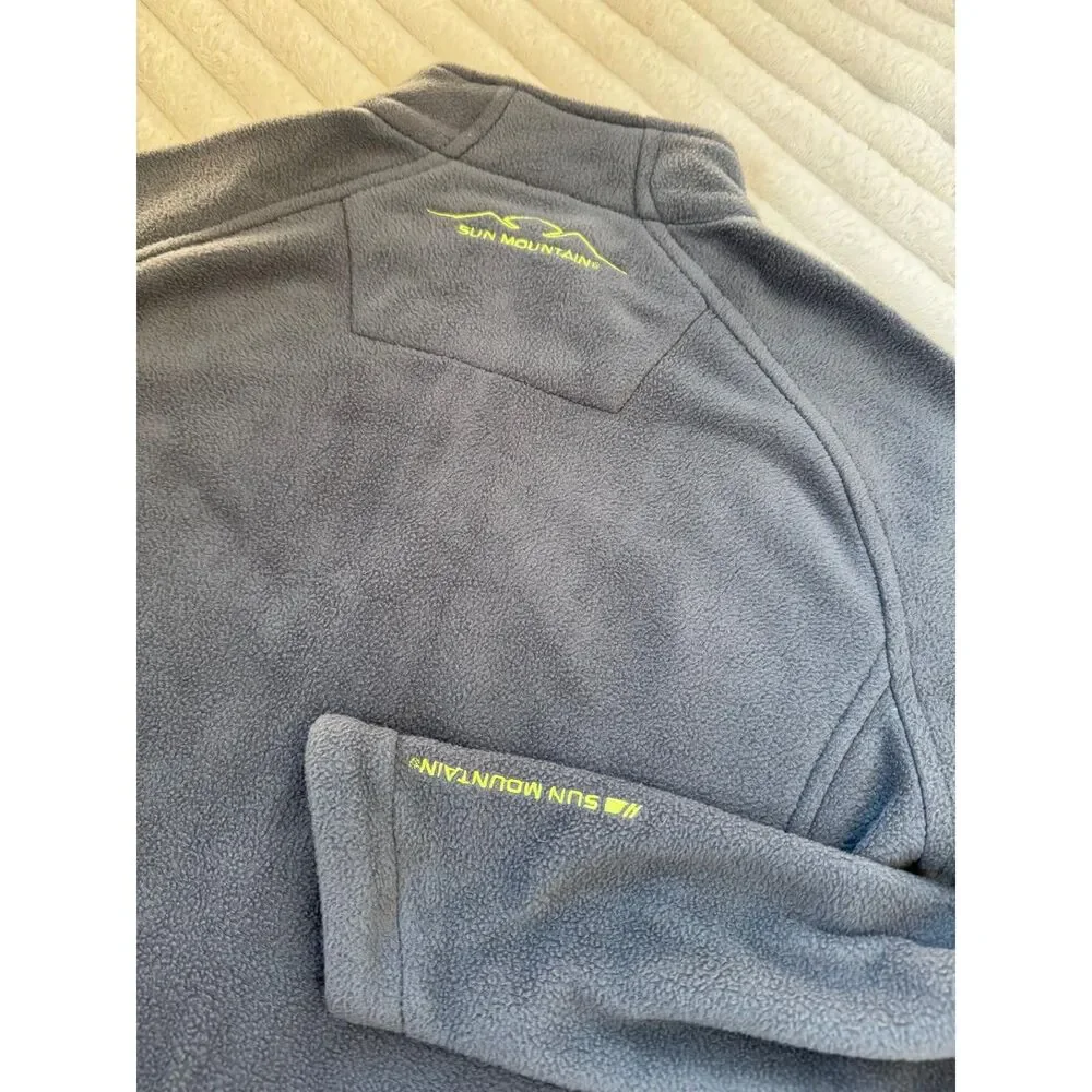 Sun Mountain Thermal Wear Gray & Neon Yellow Full-Zip Fleece Jacket Women's
